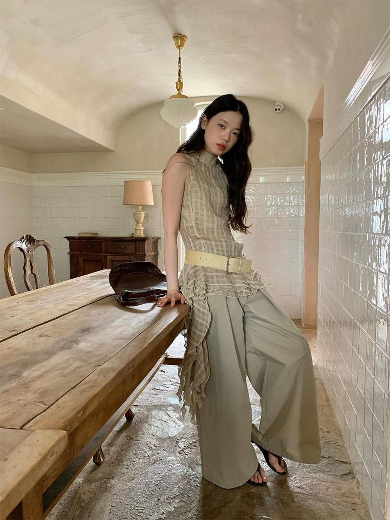 Dorydory Relaxed Wide Leg Trousers In Soft Cotton Blend