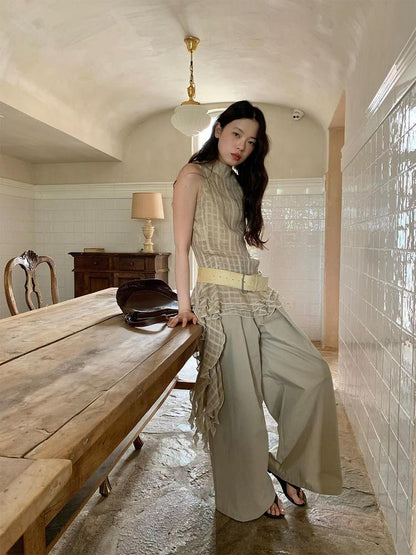 Dorydory Relaxed Wide Leg Trousers In Soft Cotton Blend