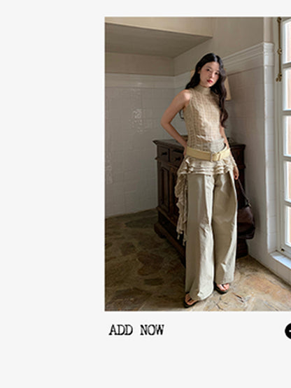 Dorydory Relaxed Wide Leg Trousers In Soft Cotton Blend