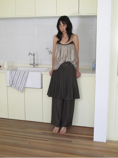 Dorydory Retro Brown Green Colorblock Beaded Oversized Women&