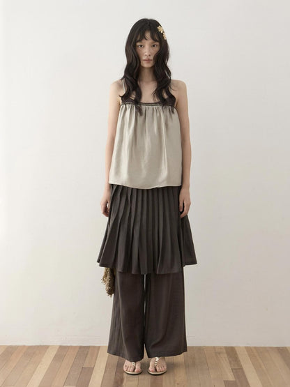 Dorydory Retro Brown Green Colorblock Beaded Oversized Women&