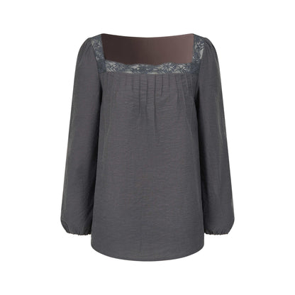 Dorydory_Retro_Square_Neck_Lace_Trim_Long_Sleeve_Loose_Fit_Women&