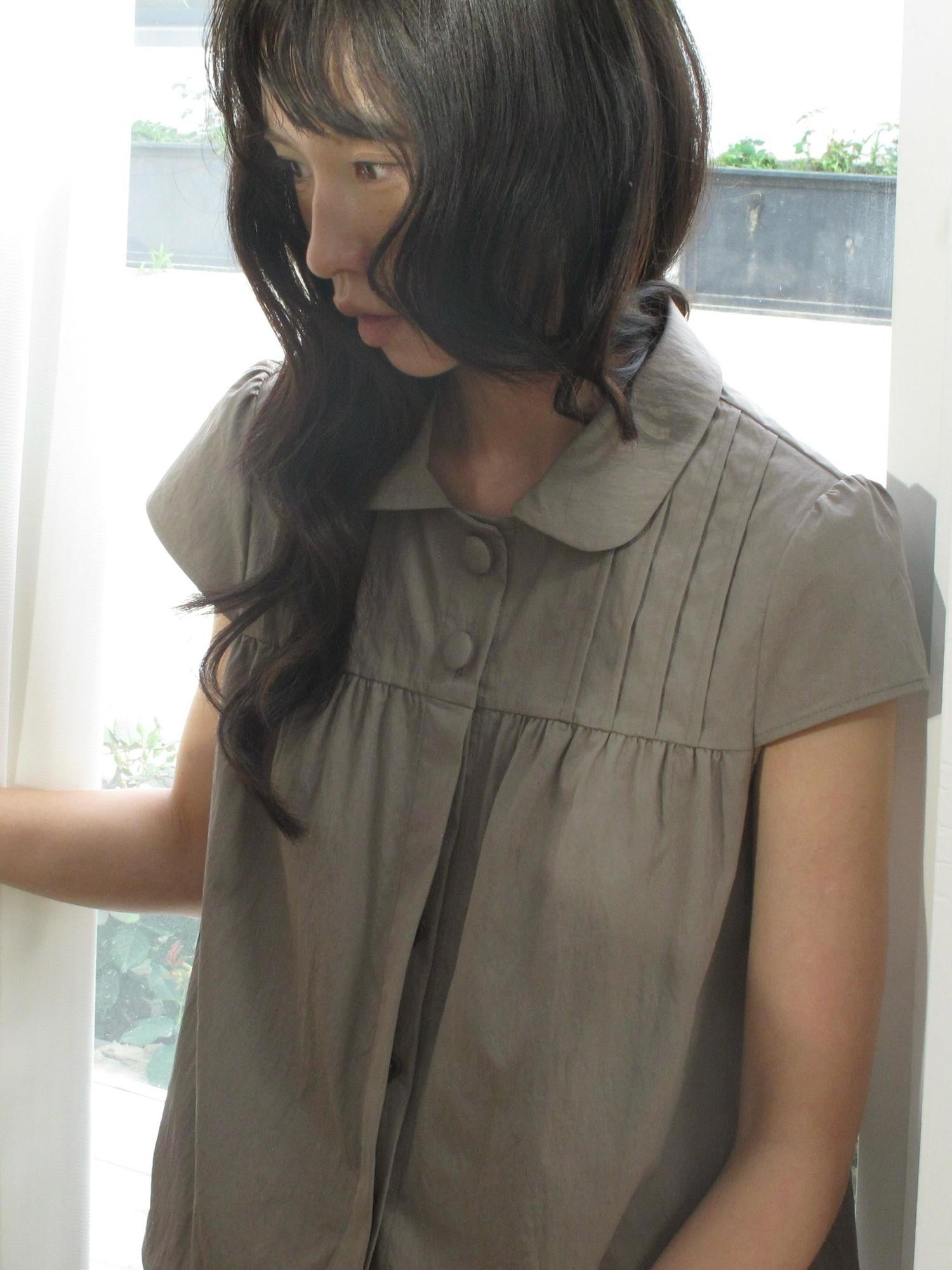 Dorydory Retro Vintage Fabric Covered Button Doll Collar Women&