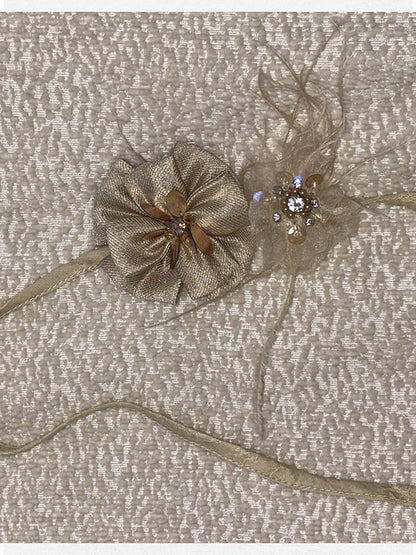 Dorydory Sage Green Beaded Handmade Floral Choker Convertible Women&