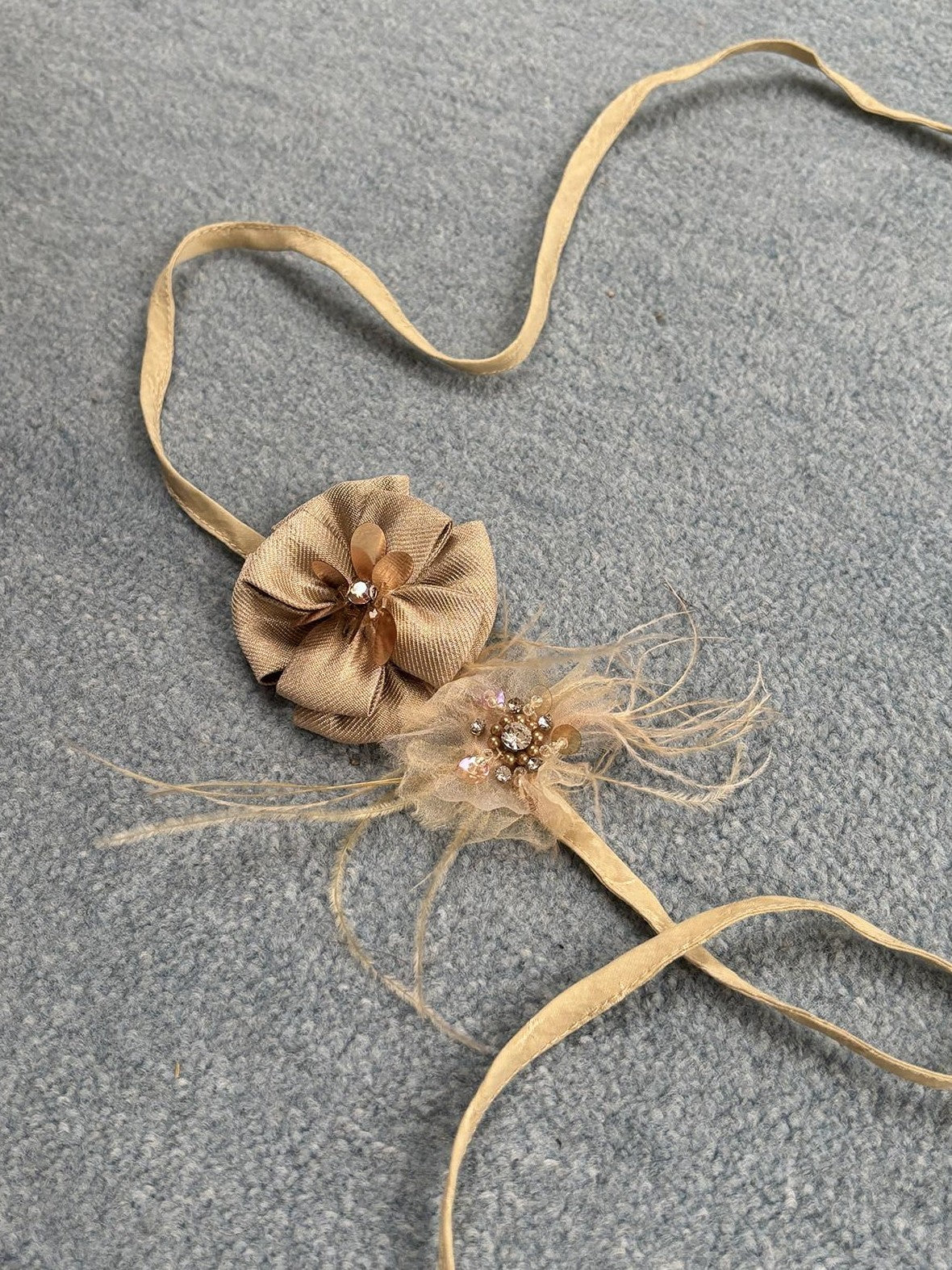 Dorydory Sage Green Beaded Handmade Floral Choker Convertible Women&