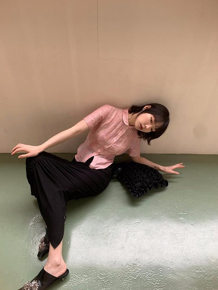 Dorydory Slim Chinese Style Cinched Waist Women&