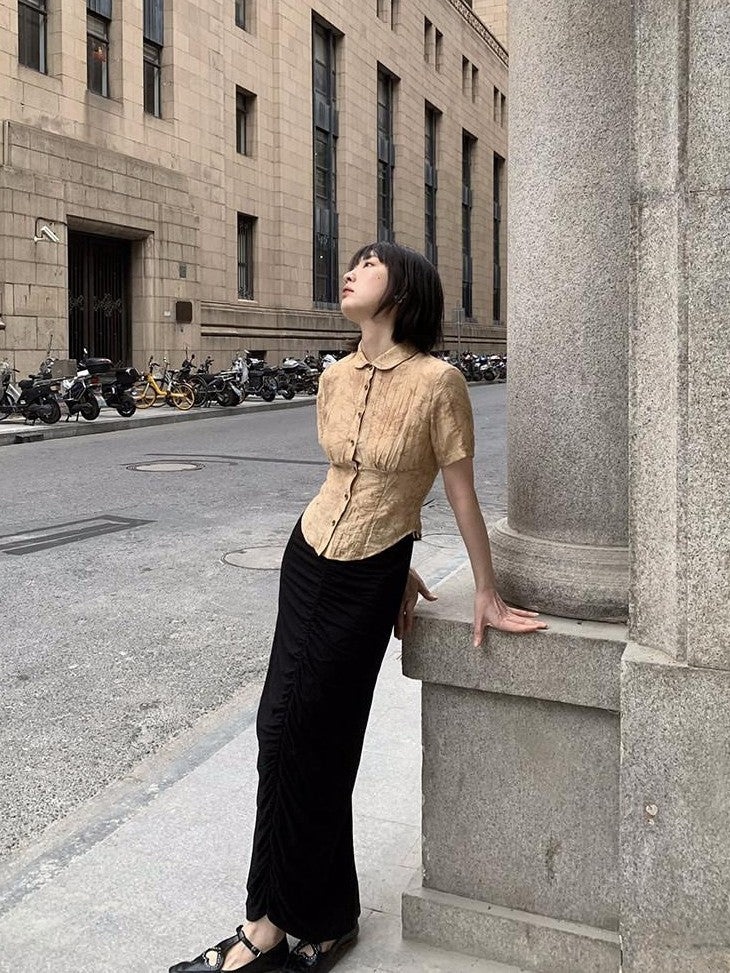 Dorydory Slim Chinese Style Cinched Waist Women&