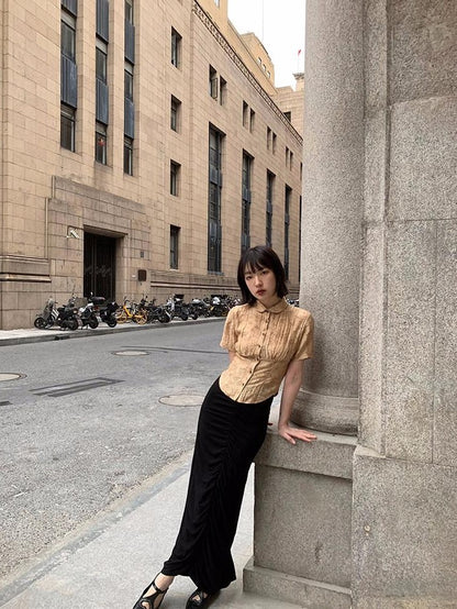 Dorydory Slim Chinese Style Cinched Waist Women&