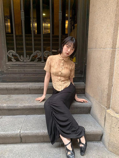 Dorydory Slim Chinese Style Cinched Waist Women&