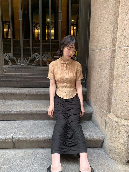 Dorydory Slim Chinese Style Cinched Waist Women&
