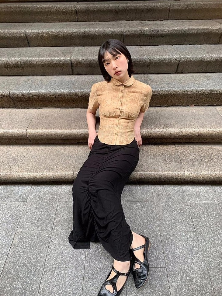 Dorydory Slim Chinese Style Cinched Waist Women&