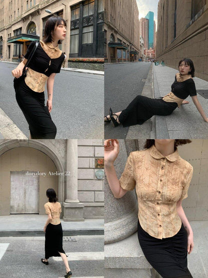 Dorydory Slim Chinese Style Cinched Waist Women&