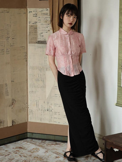 Dorydory Slim Chinese Style Cinched Waist Women&
