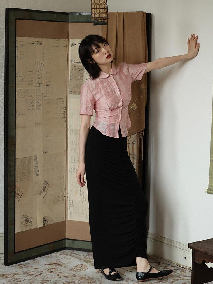Dorydory Slim Chinese Style Cinched Waist Women&