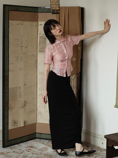 Dorydory Slim Chinese Style Cinched Waist Women&
