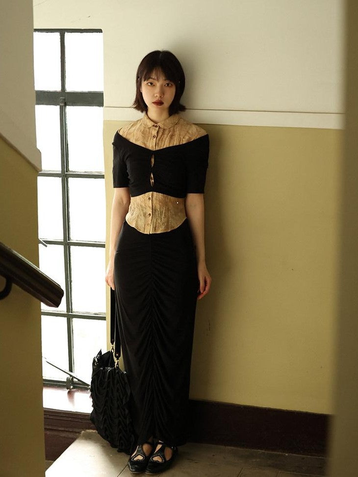 Dorydory Slim Chinese Style Cinched Waist Women&