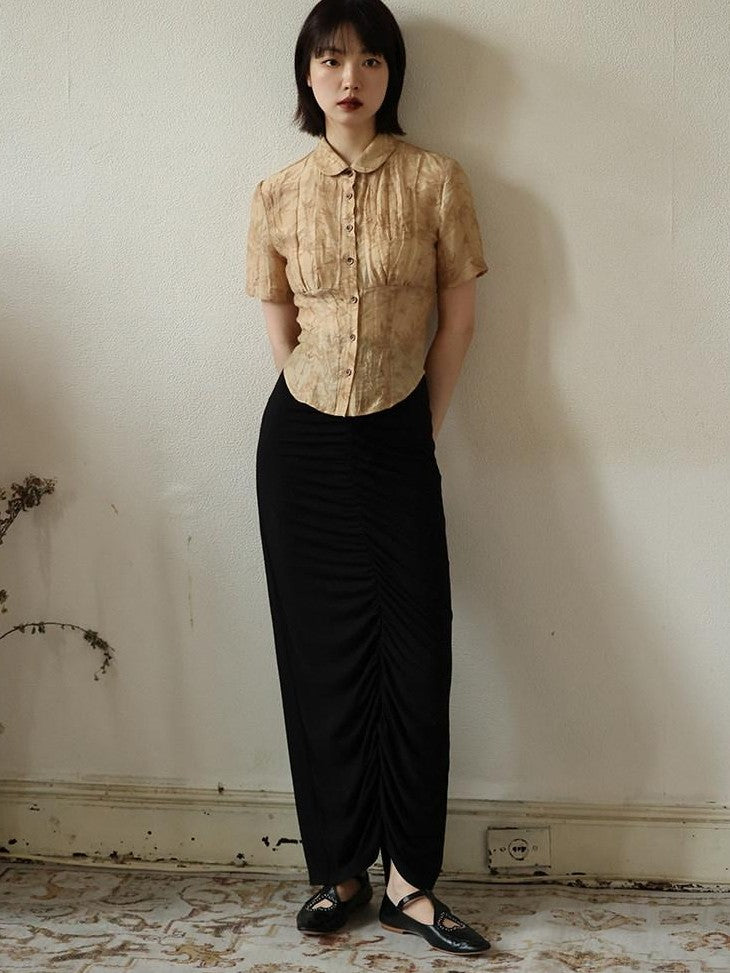 Dorydory Slim Chinese Style Cinched Waist Women&