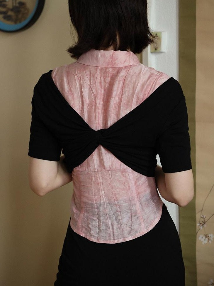 Dorydory Slim Chinese Style Cinched Waist Women&