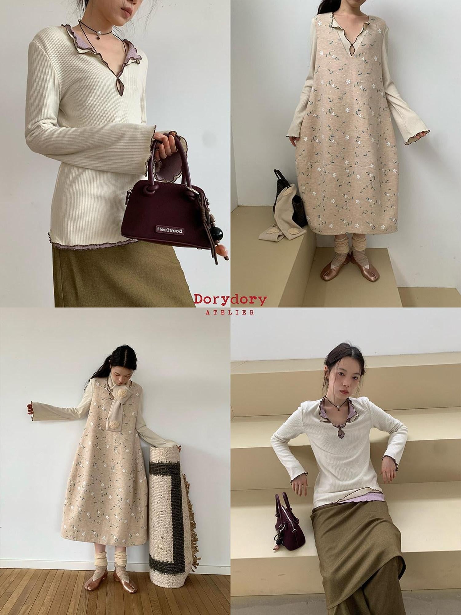 Dorydory Slimming Contrast Trim Colorblock Knit Women&
