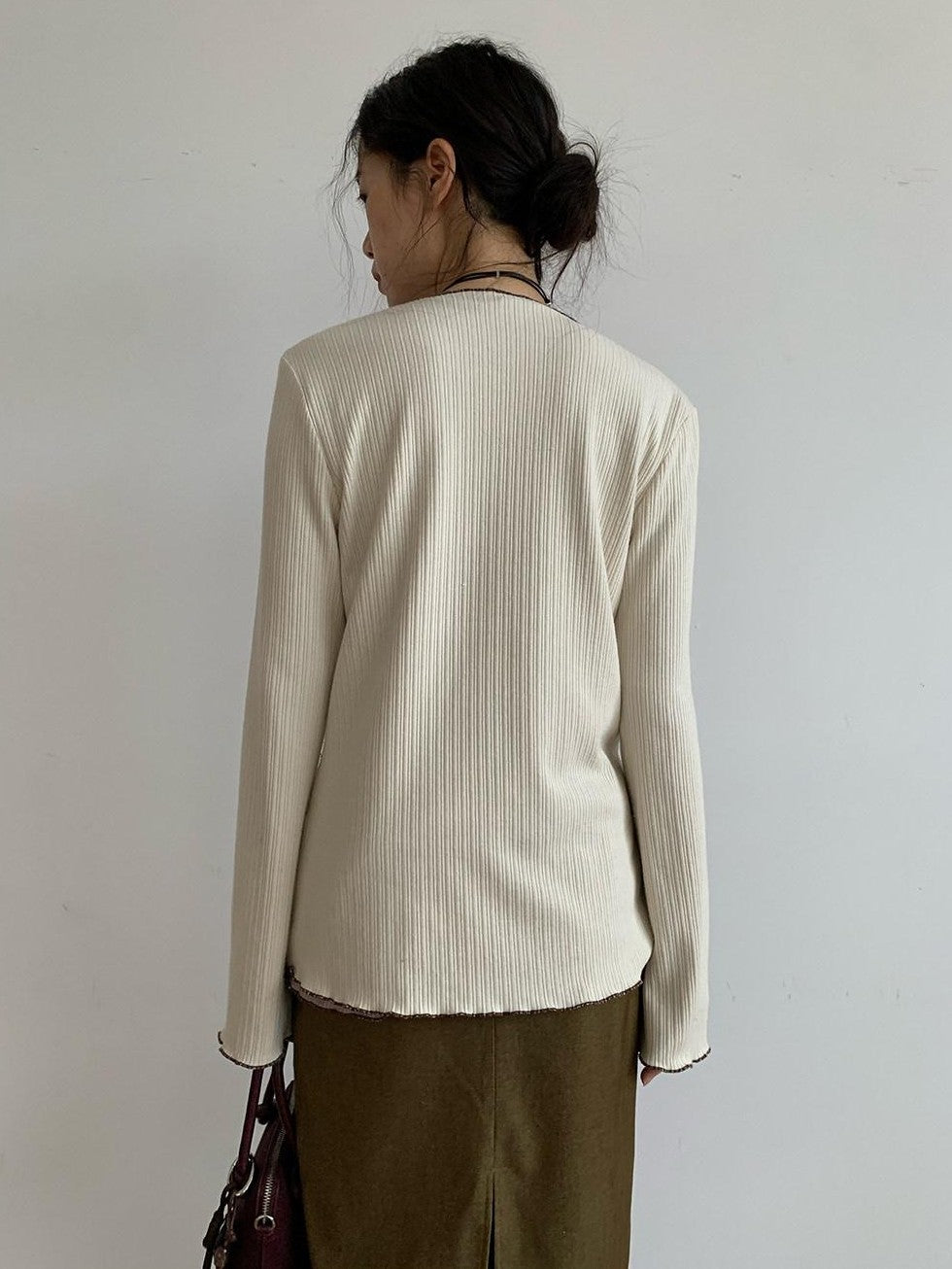 Dorydory Slimming Contrast Trim Colorblock Knit Women&