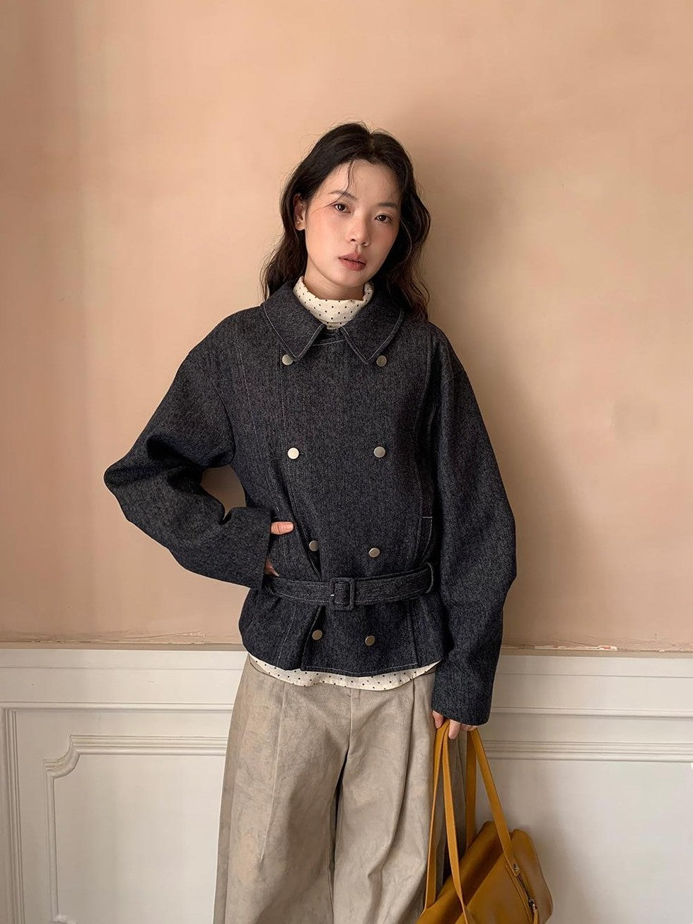Dorydory Solid Color Double Breasted Linen Cotton Women&