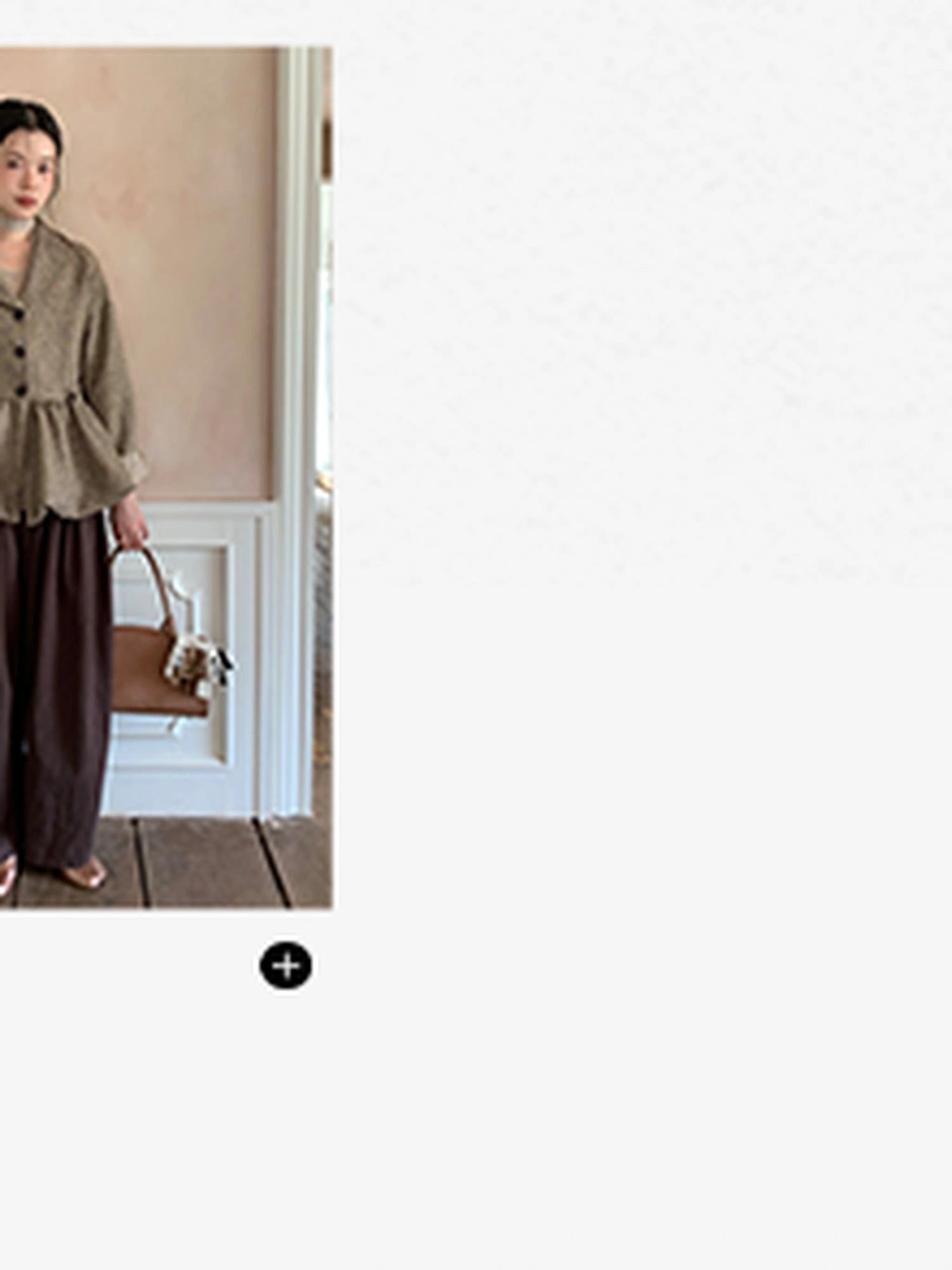 Tencel Cotton Wide Leg Trousers With Tuck Pleats