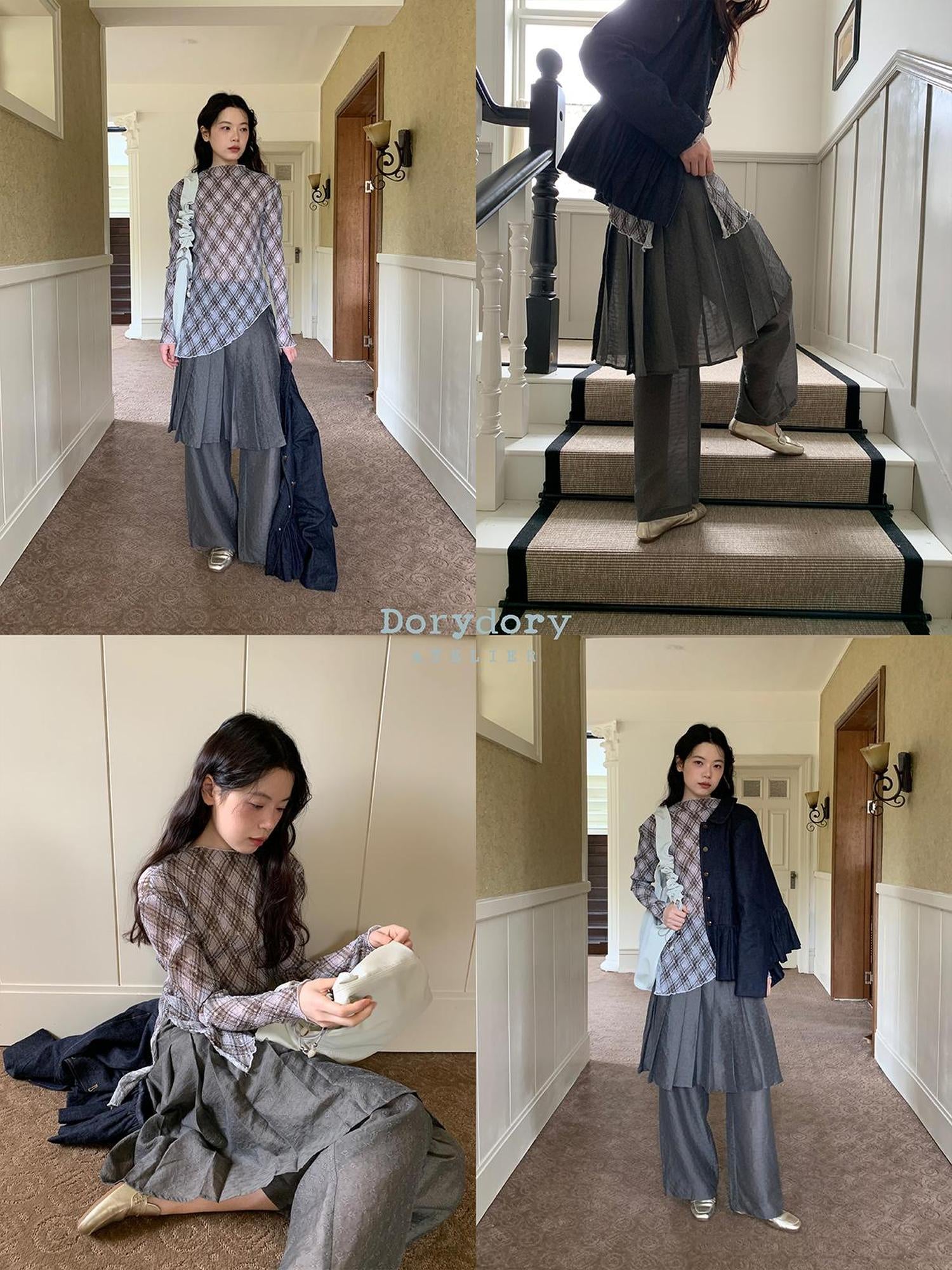Dorydory Tencel Linen Blend Wide Leg Palazzo Pants With Pleated Hem