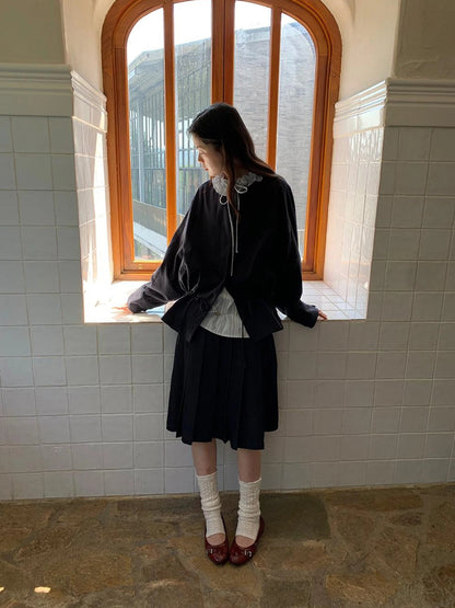 Textured Hem Short Trench Coat