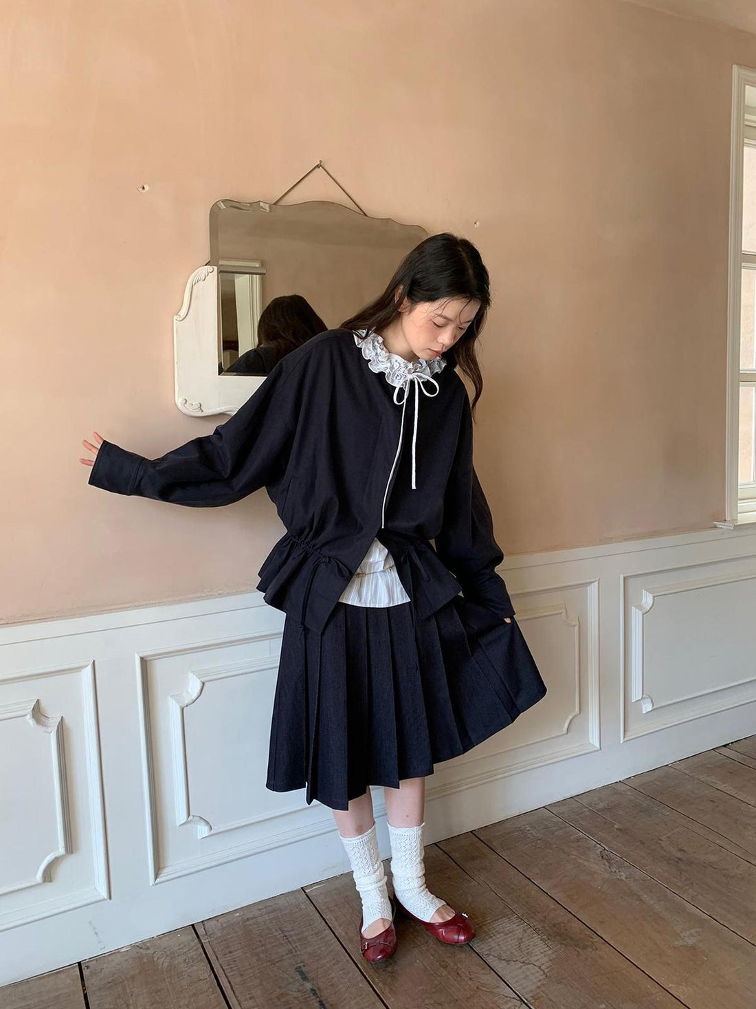 Dorydory Textured Hem Short Trench Coat