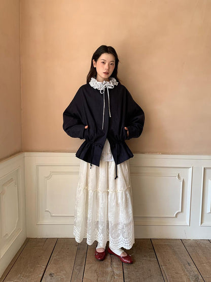 Dorydory Textured Hem Short Trench Coat