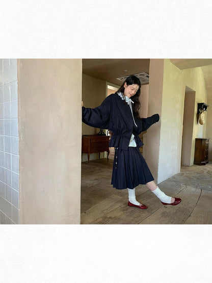 Textured Hem Short Trench Coat