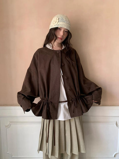 Textured Hem Short Trench Coat