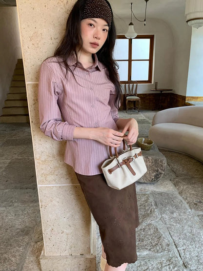 Textured Hollow Wave Hem A Line Skirt