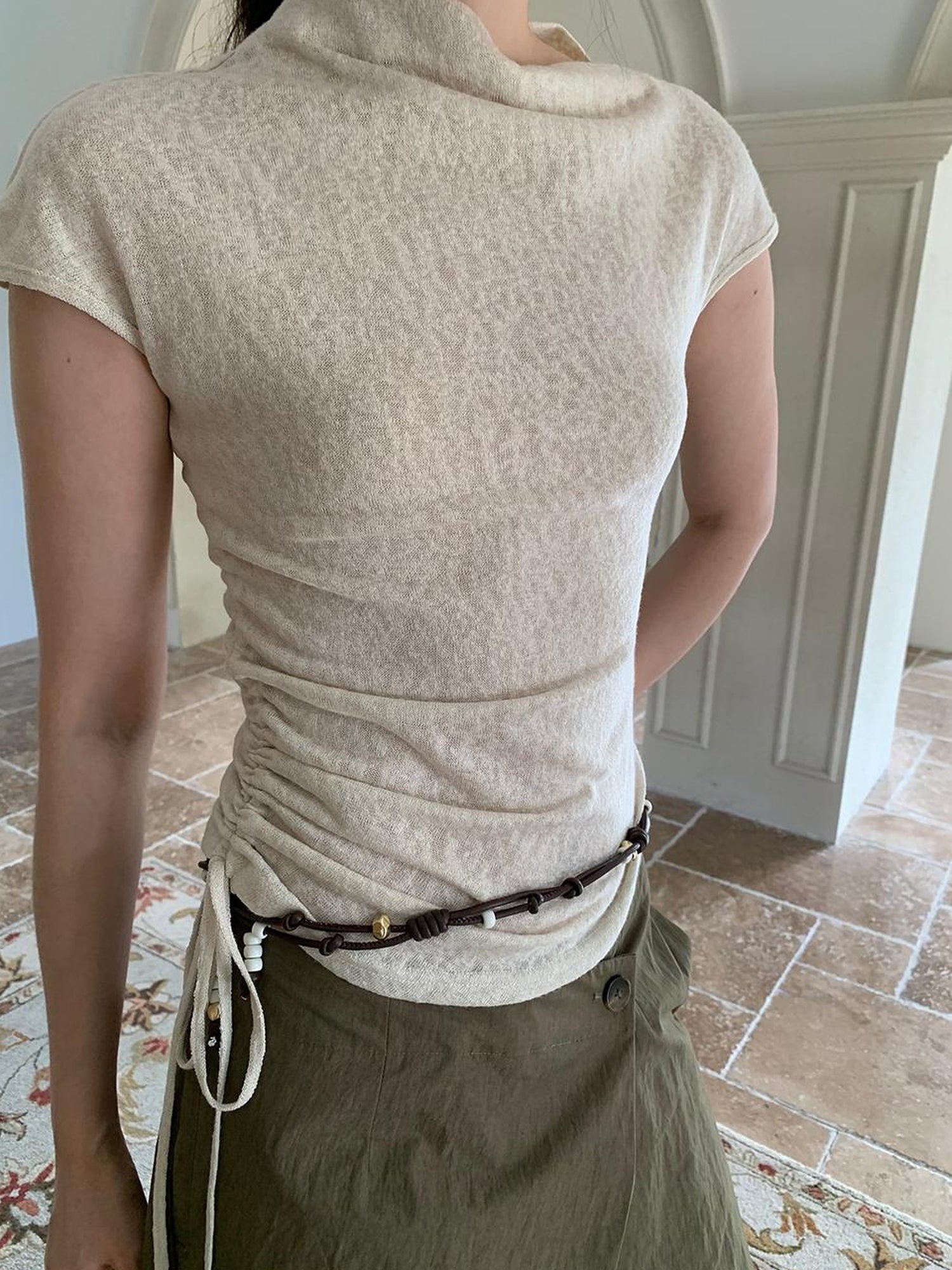 Dorydory Textured Shoulder Drawstring Tee