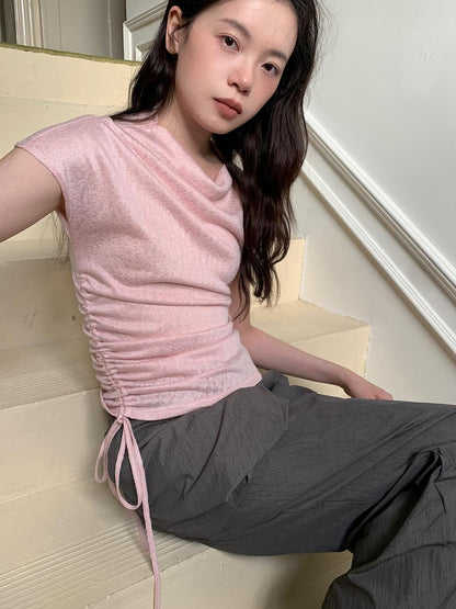 Dorydory Textured Shoulder Drawstring Tee