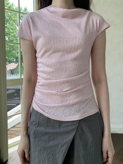 Dorydory Textured Shoulder Drawstring Tee