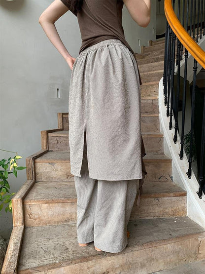 Dorydory Textured Stripe Wide Leg Paper Feel Culottes