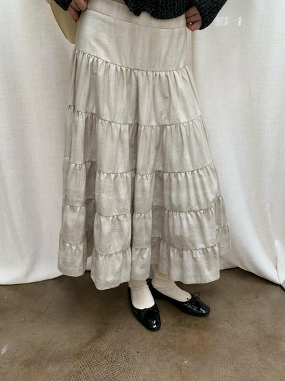 Dorydory Tiered Tie Dye Pleated Vintage Women&