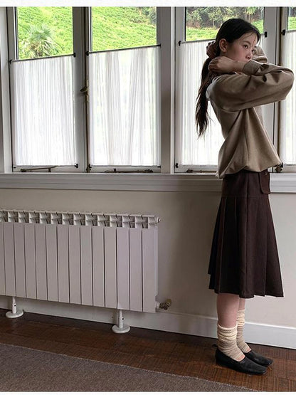 V-Neck Floral Embroidered Ruffle Blouse With Contrast Trim