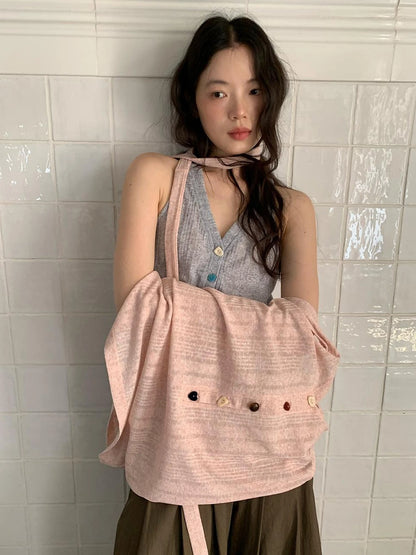 V-Neck Striped Textured Camisole Top