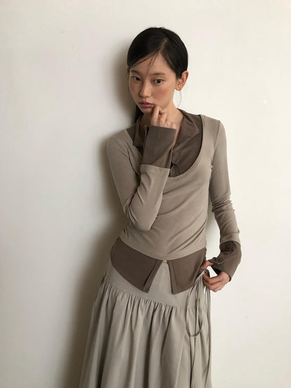 Dorydory V-neck Color Block Women&
