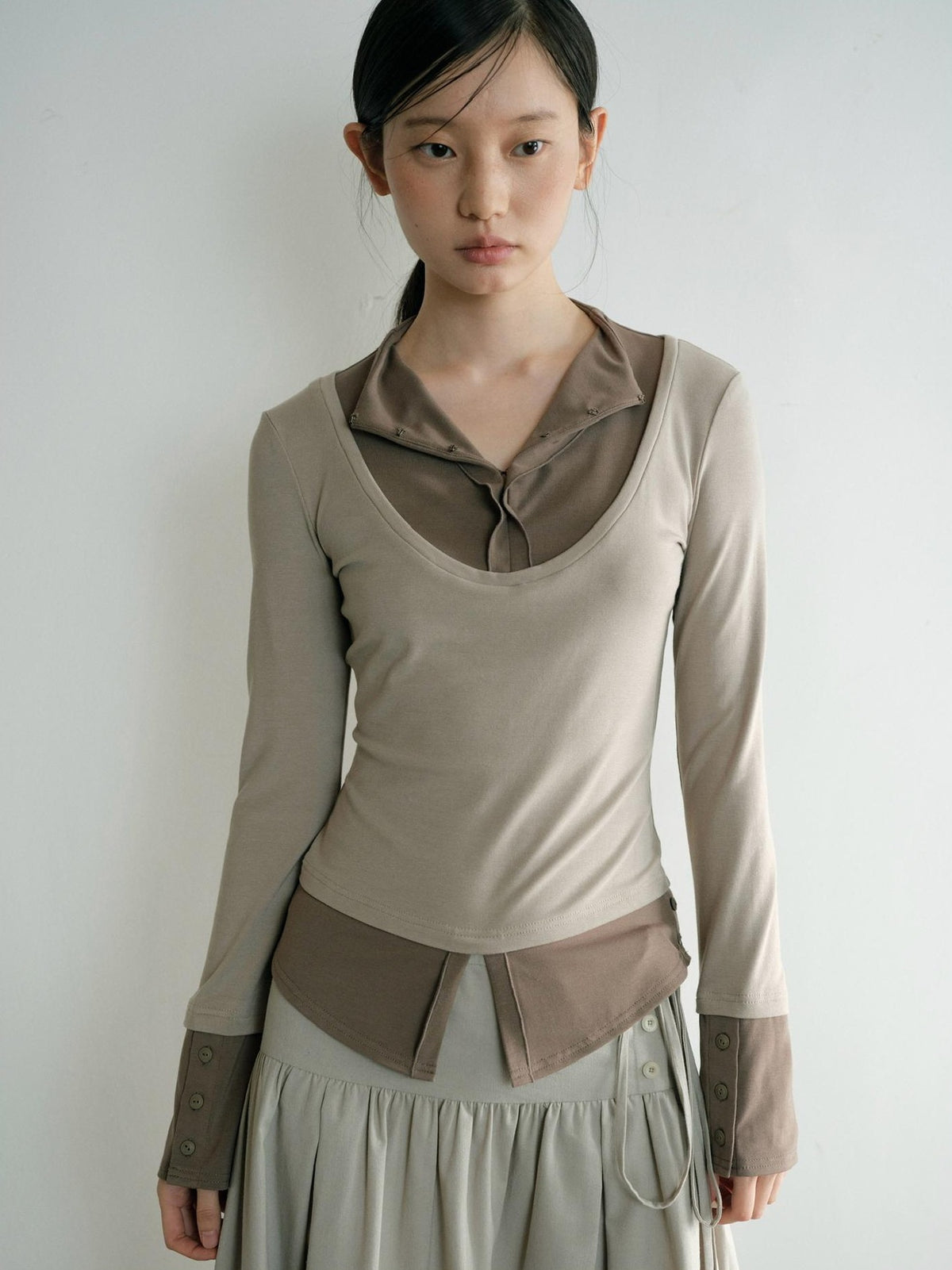 Dorydory V-neck Color Block Women&