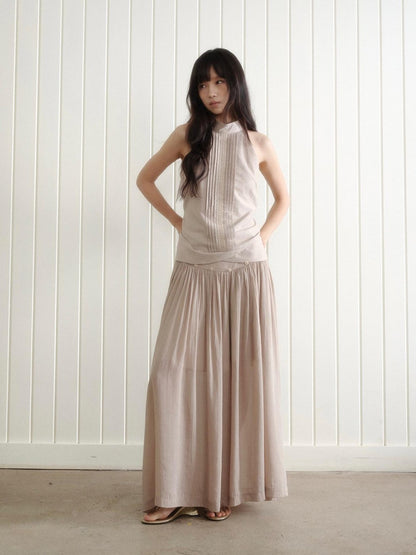 Dorydory Vintage A Line Draped Wide Leg Slimming Solid Women&