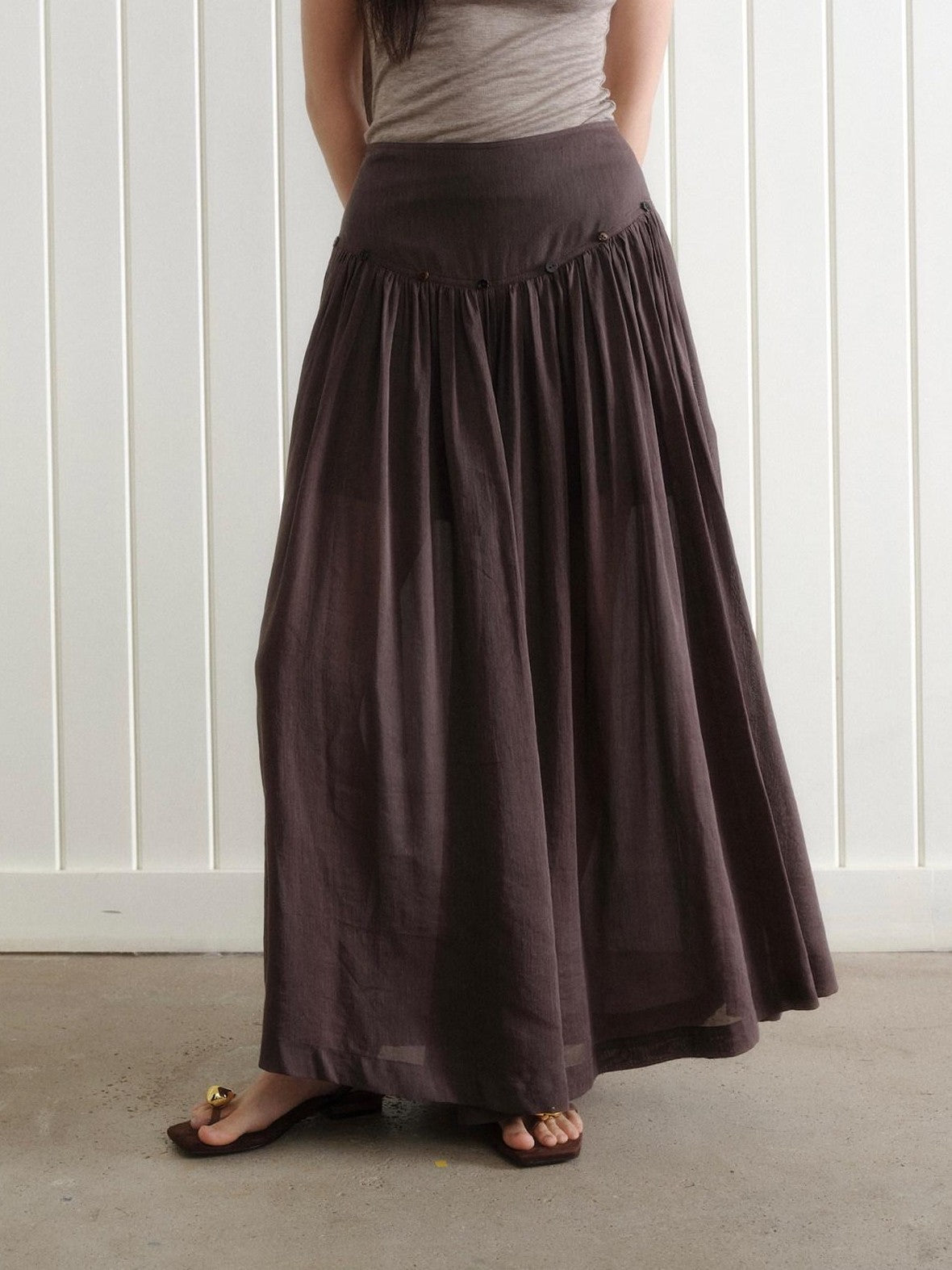 Dorydory Vintage A Line Draped Wide Leg Slimming Solid Women&