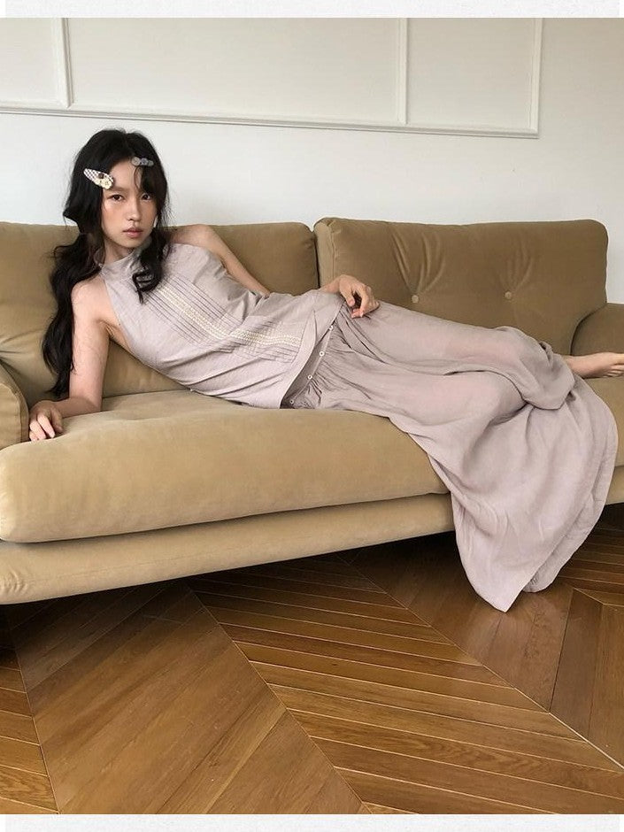 Dorydory Vintage A Line Draped Wide Leg Slimming Solid Women&
