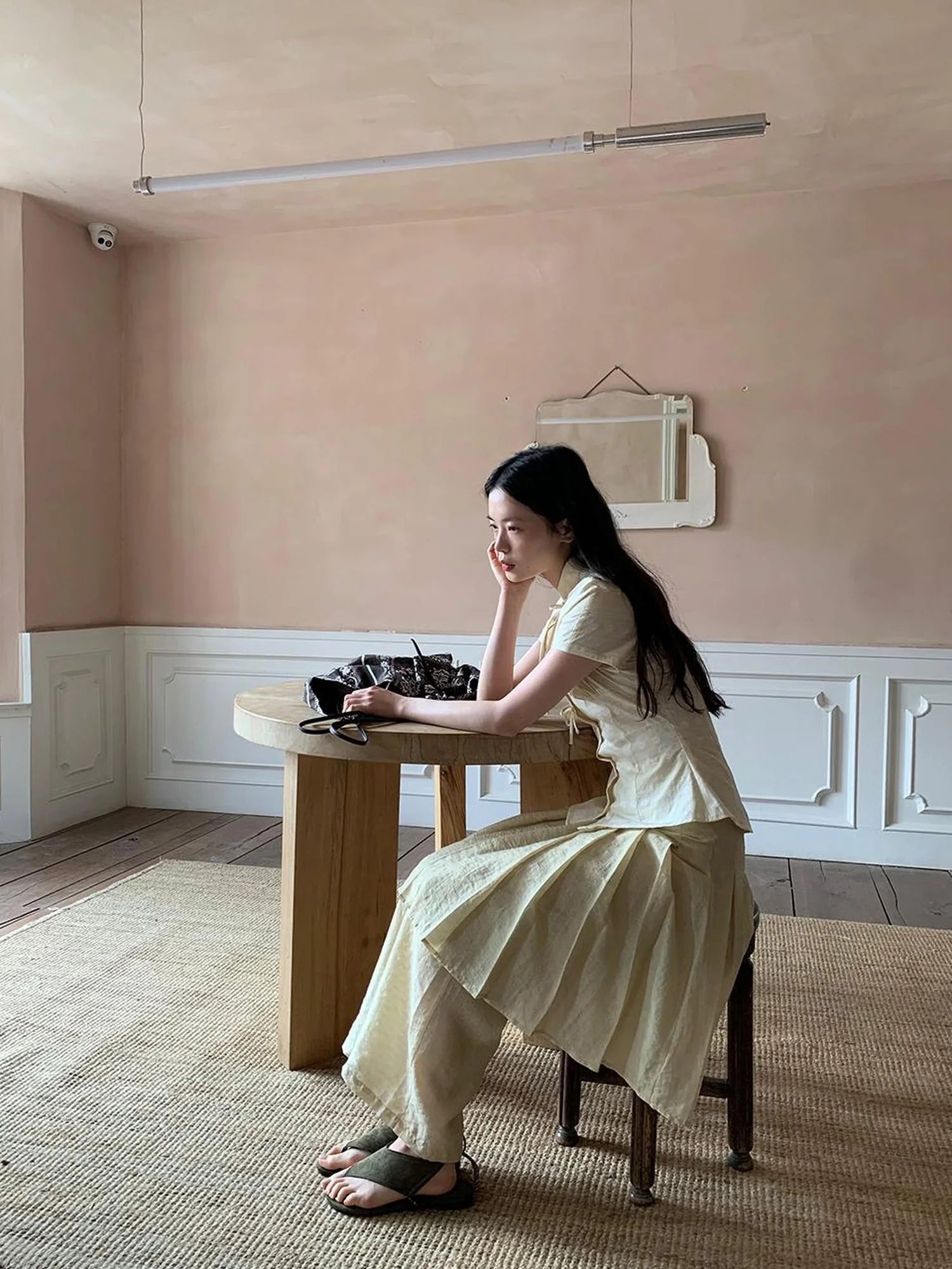 Vintage Bow Tie Front Cotton Blouse