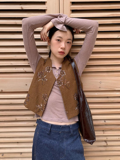 Dorydory Vintage Coin Motif Embroidered Beaded New Chinese Style Women&