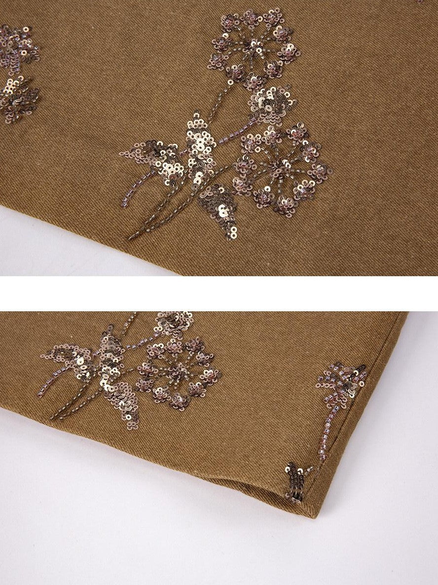 Dorydory Vintage Coin Motif Embroidered Beaded New Chinese Style Women&