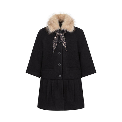 Dorydory_Vintage_Detachable_Fur_Collar_Single_Breasted_Midlength_Women&