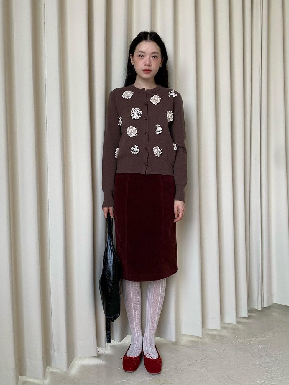 Dorydory Vintage Dimensional Floral Knit Women&